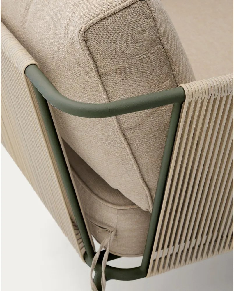 Zelené/béžové kovové záhradné kreslo Zivia – Kave Home