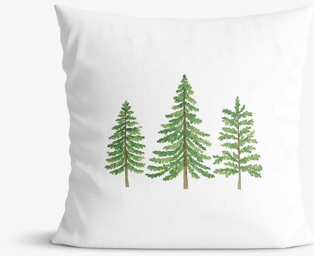 Goldea vianočná dekoračná obliečka na vankúš - zimné stromčeky 45 x 45 cm