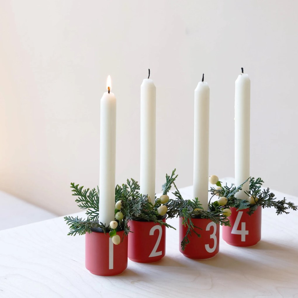 DESIGN LETTERS Porcelánová mini šálka Numbers Fade Rose 100 ml – set 4 ks