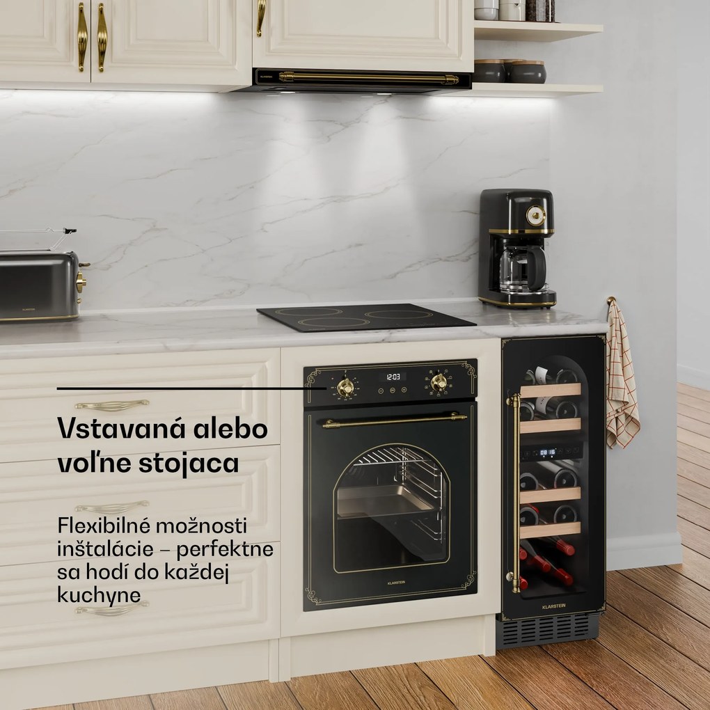 Klarstein Vinovilla Victoria 17 Built-In Duo Vilhelmine Edition, vinotéka, 17 fliaš, 3 farebné LED osvetlenie, sklenené dvierka