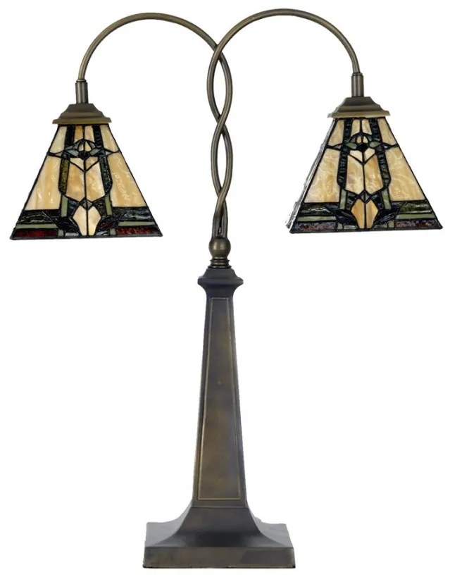 Lampa Tiffany vitráž DOUBLE Ø48*66