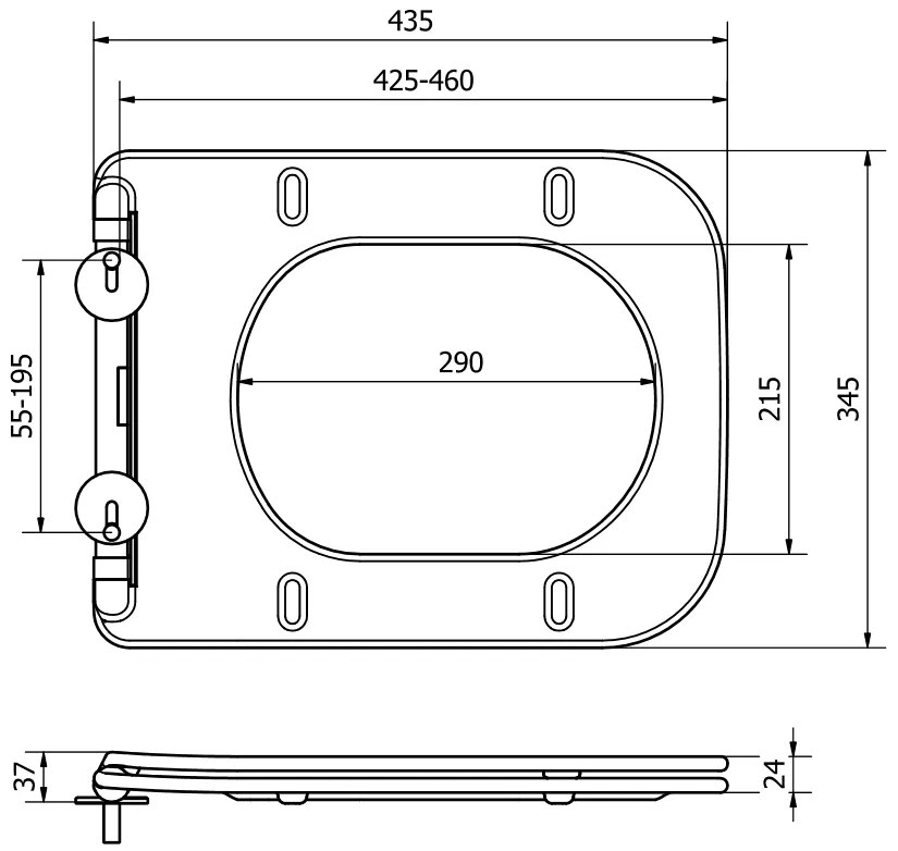 Mexen - WC sedátko SLIM DUROPLAST na wc misu STELLA, MARGO (2134) | soft-close, 39090100