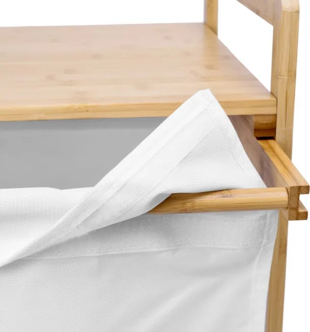 Kôš na bielizeň bambusový HANOI 40 l biely