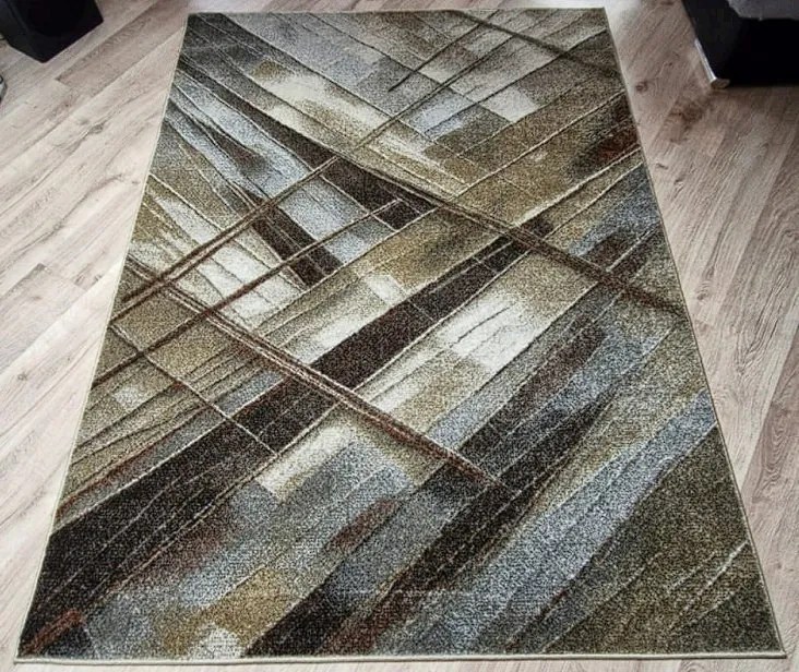 HU Hnedý moderný koberec Villa 872 s linkovaným vzorom Rozmer: 200x290 cm