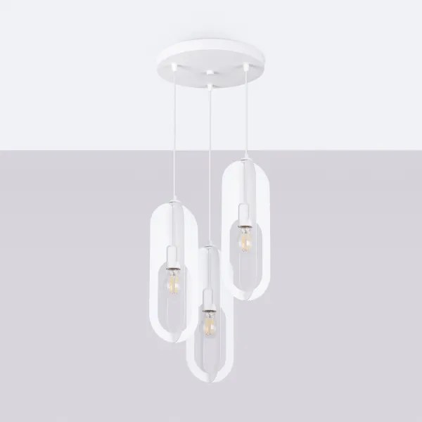Sollux SL.1361 - Luster na lanku NICUS 3xE27/15W/230V biela
