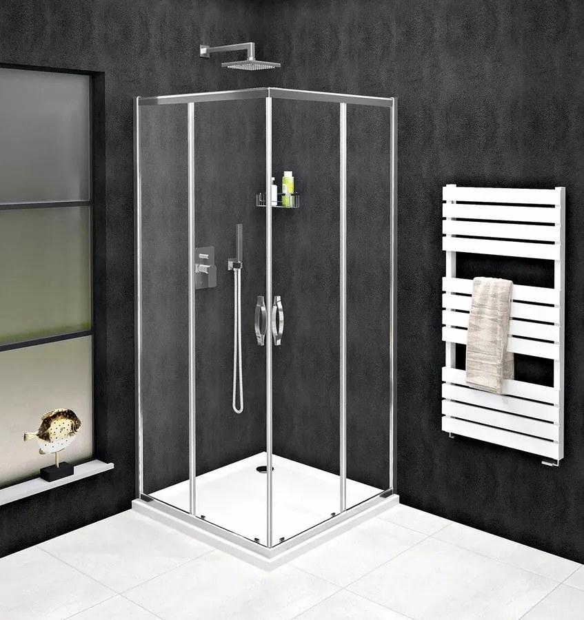Gelco Gelco, SIGMA SIMPLY štvrťkruhová sprchová zástena 800x800mm, R550, číre sklo, GS5580