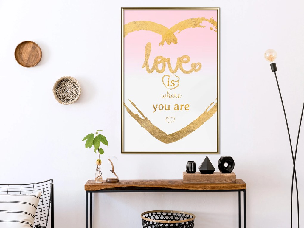 Artgeist Plagát - Love Is Where You Are [Poster] Veľkosť: 30x45, Verzia: Čierny rám s passe-partout