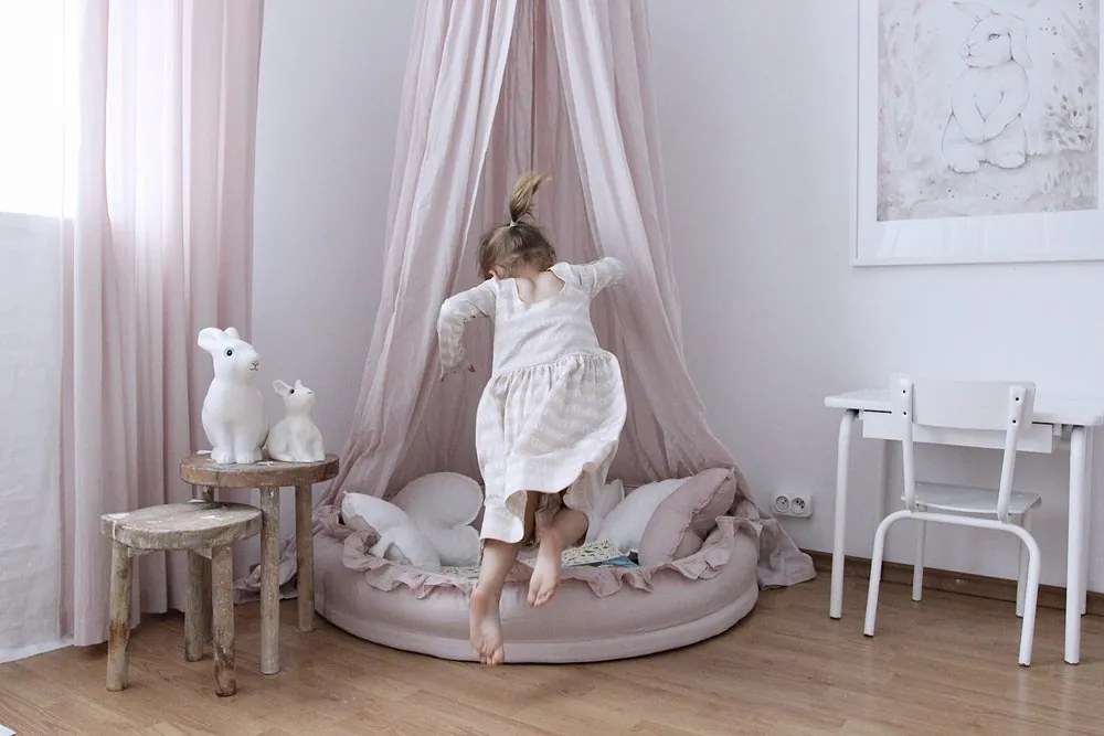 lovel.sk Ľanová záclona/ záves Pure Nature Exclusive - Púdrovo ružová