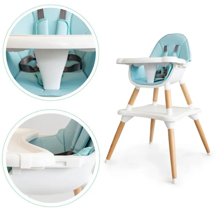 Detská jedálenská stolička, stôl - 2v1 | modrá