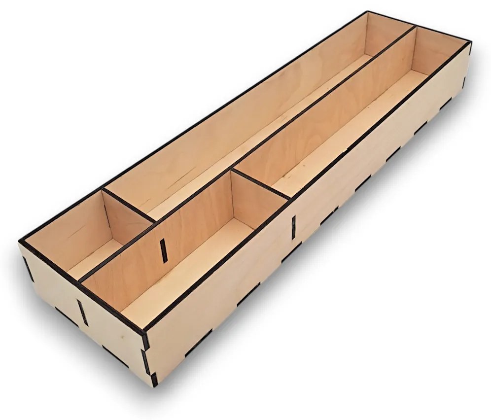 Organizér na fólie/alobal, 4 priehradky do zásuvky, drevený VASKY 13 x 46 cm