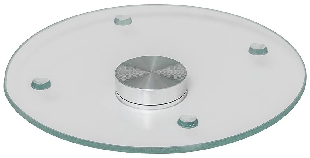 Sklenený otočný servírovací podnos White Marble, (fi) 32 cm