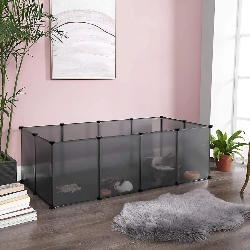 Ohrádka pre malé domáce zvieratá, 20 panelov, šedá