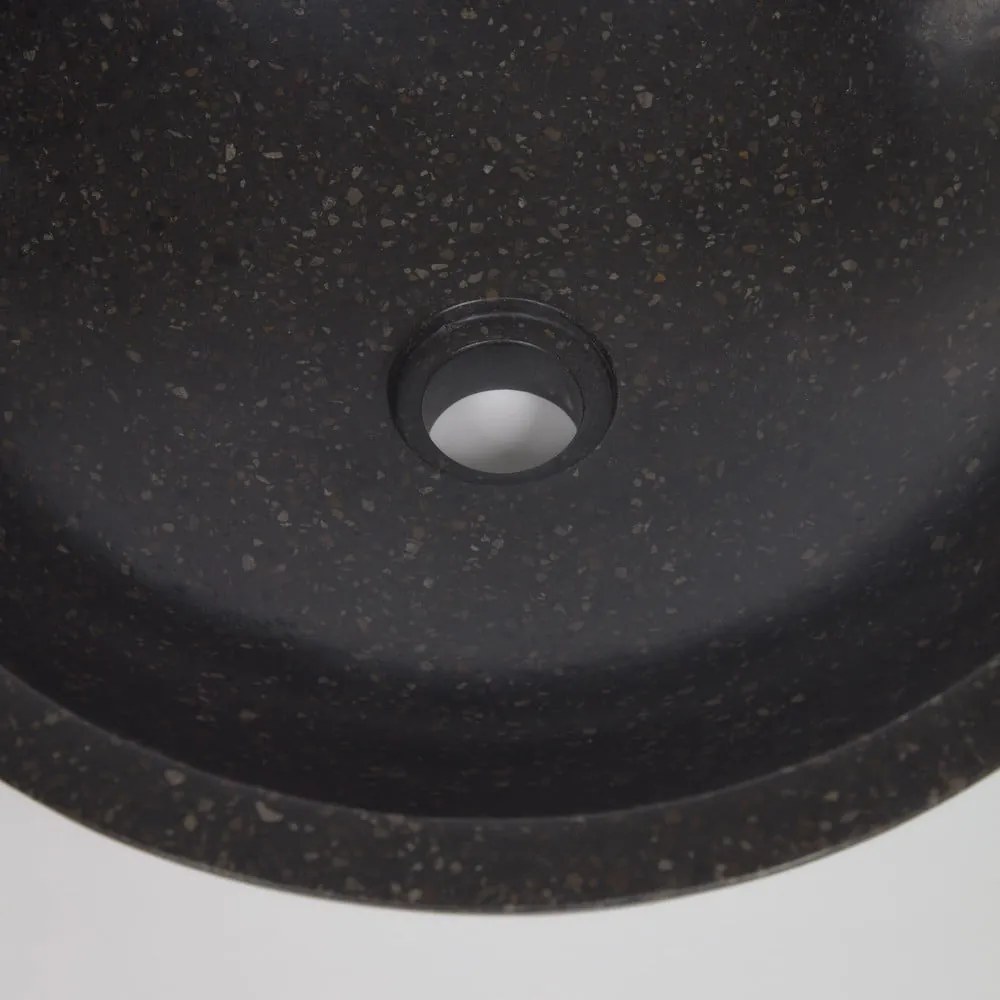 Čierne umývadlo z terrazzo Kave Home Sunday, ø 40 cm