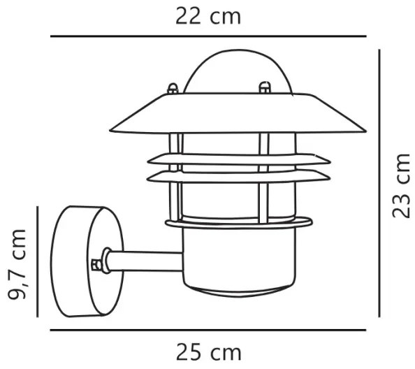 Nordlux - Vonkajšie nástenné svietidlo BLOKHUS 1xE27/60W/230V IP54 medená