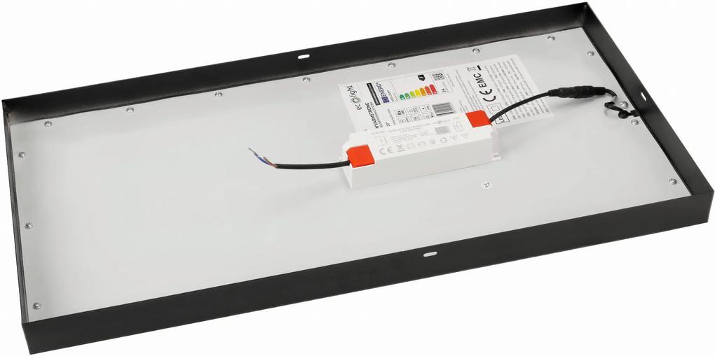 ECOLIGHT Prisadený LED panel 24W čierny 60x30cm