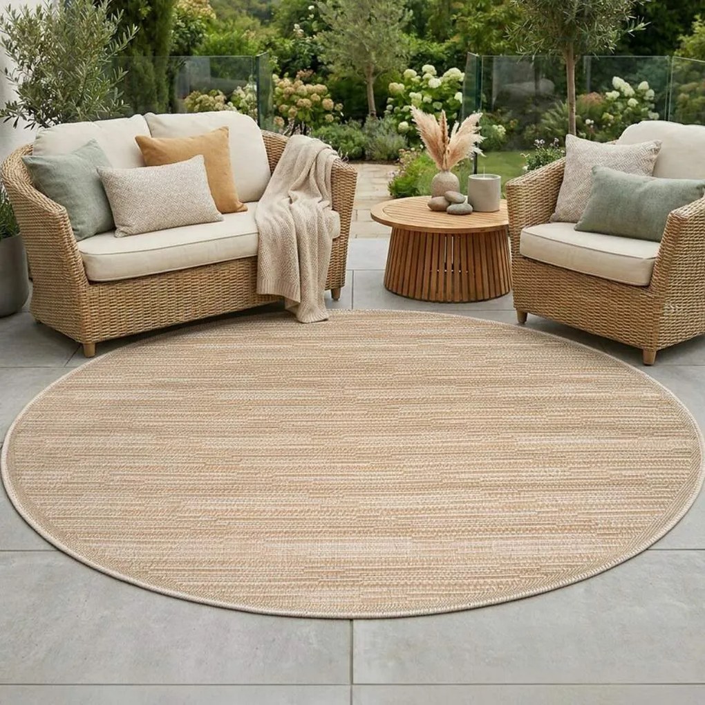 Dekorstudio Okrúhly terasový koberec OUTDOOR 789 hnedý Priemer koberca: 120cm