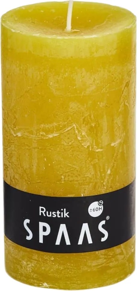 Stĺpová sviečka SPAAS RUSTIK 13 cm žltá