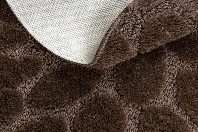 Kúpeľňový koberček SUPREME STONES kamienky, hnedý kruh