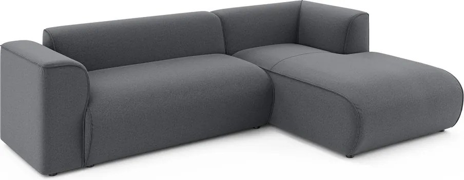 Tmavosivá rohová pohovka (pravý roh/s leňoškou) Merid – Ropez