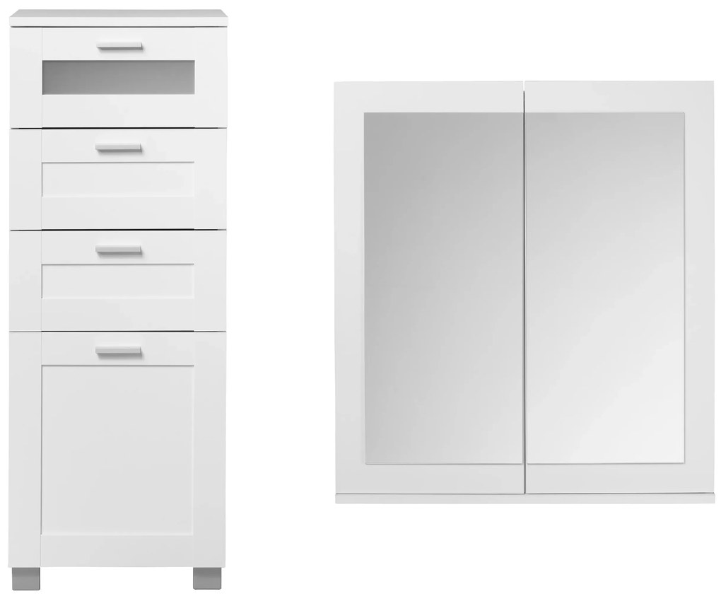 Livarno home Kúpeľňová skrinka Basel + Skrinka so zrkadlom Basel  (800008684)