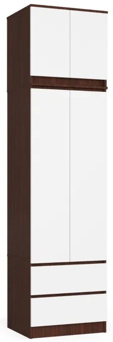 Skriňa s nadstavcom S 60 cm 2D 2SZ CLP wenge / biela