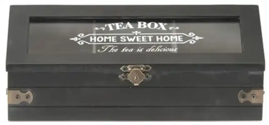 Krabička na čaj Home čierna | BIANO