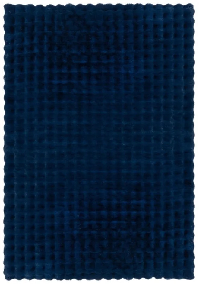 Tmavomodrá syntetická kožušina 160x230 cm Waffle Faux Fur – Flair Rugs