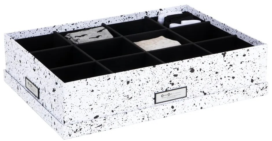 Čierno-biela škatuľa s priehradkami Bigso Box of Sweden Jakob