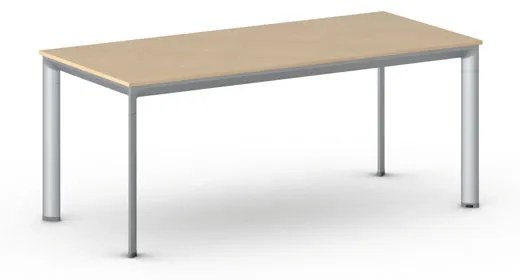 Kancelársky stôl PRIMO INVITATION, sivostrieborná podnož 1800 x 800 mm, orech