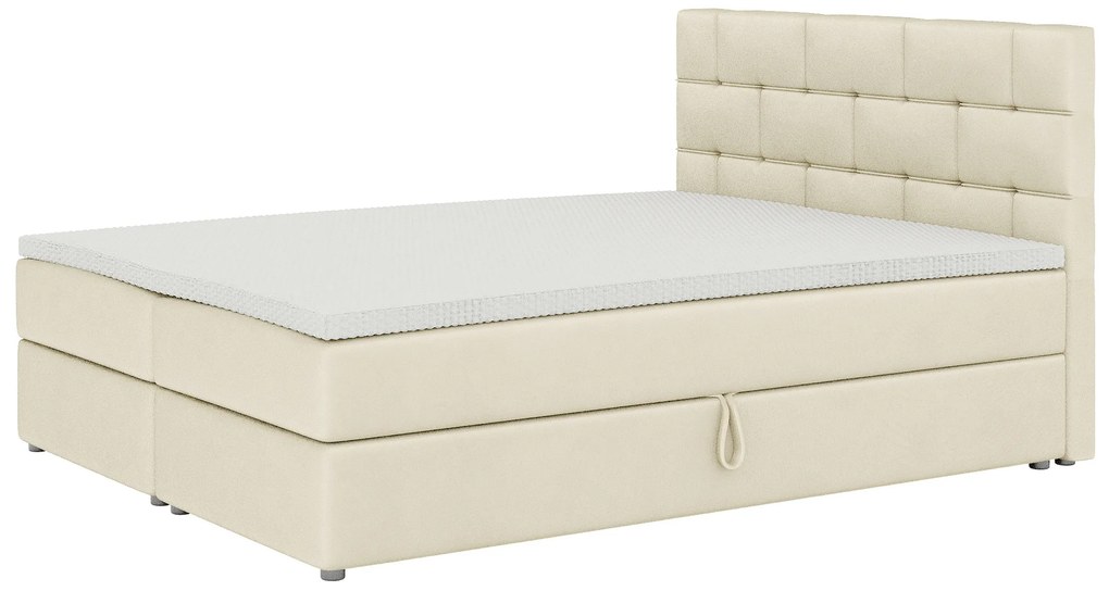 Manželská posteľ Boxspring 140x200 cm Waller (béžová) (s roštom a matracom). Akcia -20%. Vlastná spoľahlivá doprava až k Vám domov. 1007717