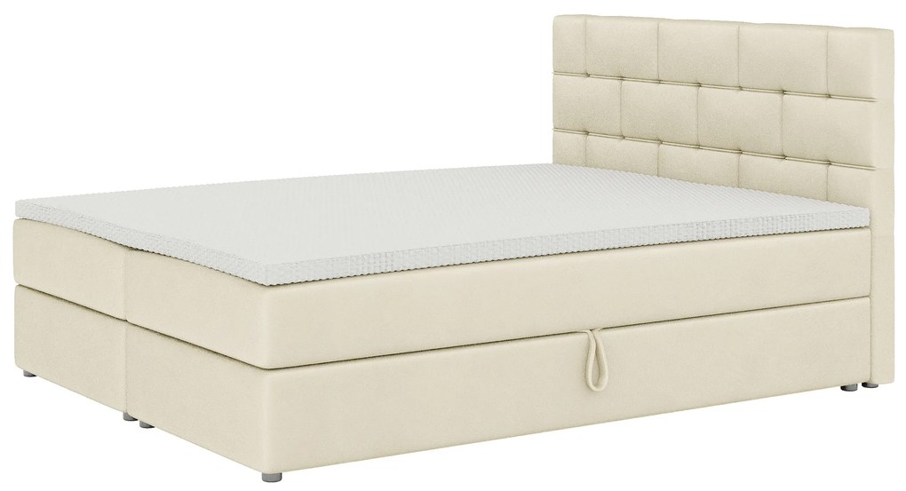Manželská posteľ Boxspring 140x200 cm Waller Comfort (béžová) (s roštom a matracom). Akcia -20%. Vlastná spoľahlivá doprava až k Vám domov. 1056367