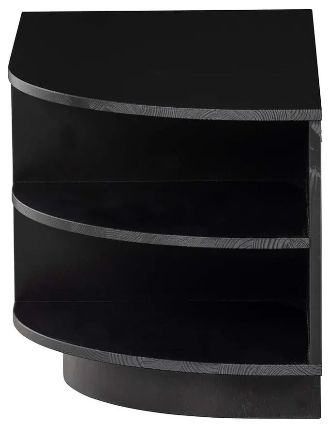 Čierny modulárny TV stolík z borovicového dreva 78x40 cm Finca – WOOOD