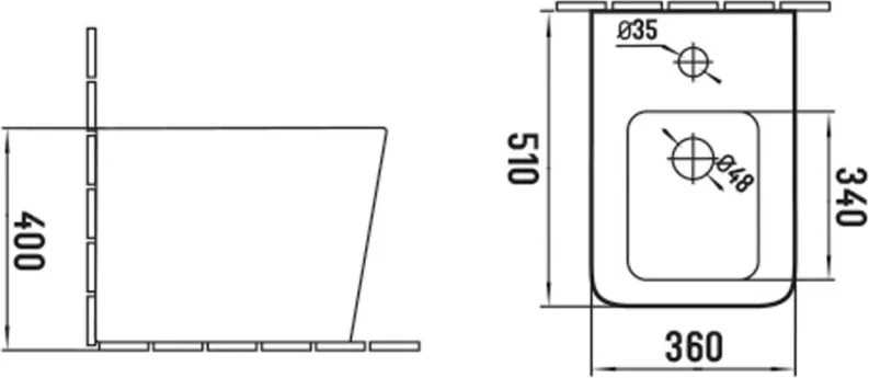 Mexen Cube, bidet na postavenie 51x36x40cm, biela lesklá, 36925000