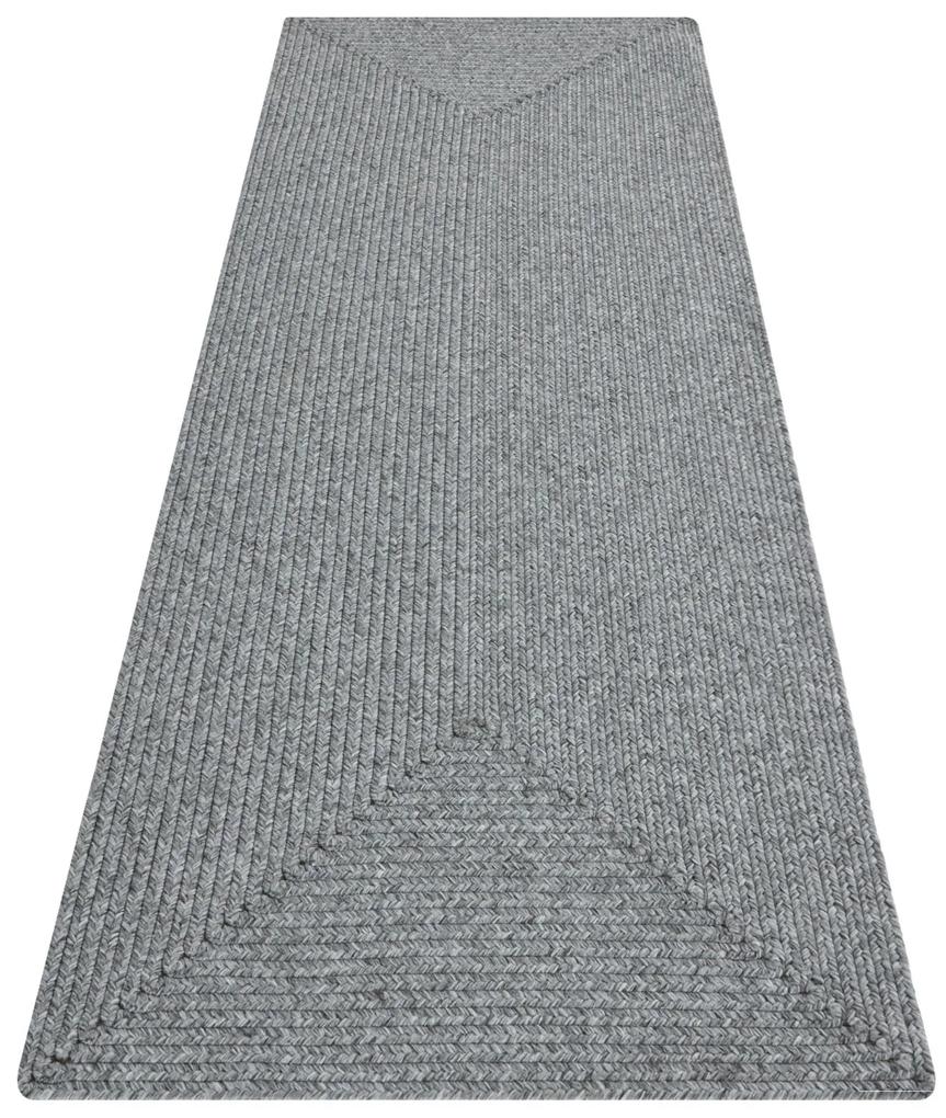 NORTHRUGS - Hanse Home koberce Kusový koberec Braided 105551 Light Grey – na von aj na doma - 80x200 cm