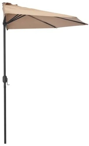 vidaXL Balkónový slnečník, hliníková tyč, sivohnedý 300x150cm, polkruh-