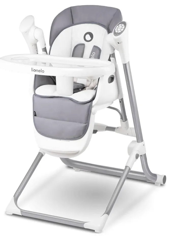 Lionelo - Detská jedálenská stolička NILES šedá 4xAA