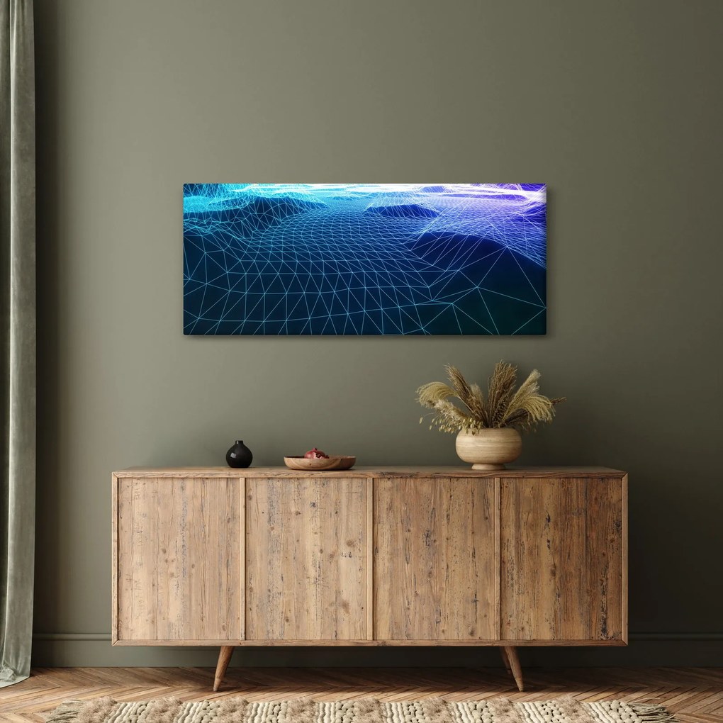 Obraz - Hory v počítačovom modeli (120x50 cm)