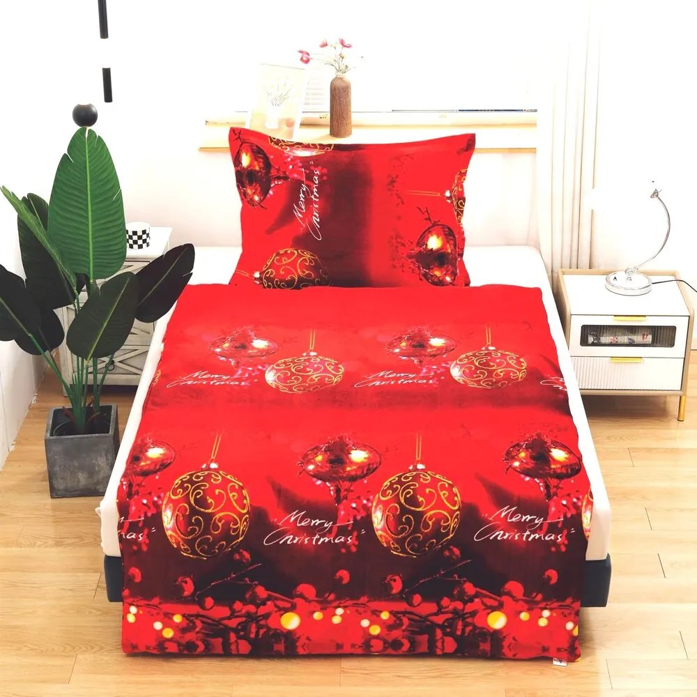 Jemné mikroplyš obliečky Homa LEVINA RED CHRISTMAS 140x200 cm