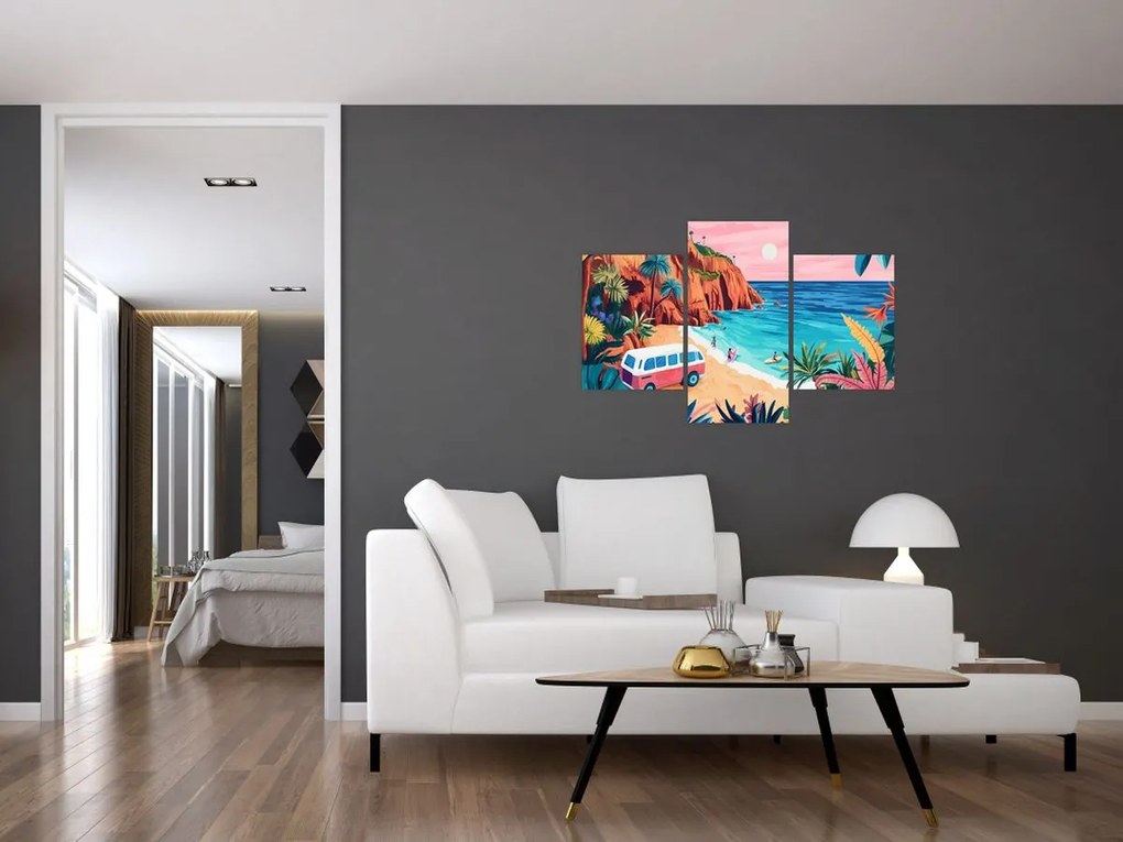 Obraz - Karavan pri oceáne (90x60 cm)