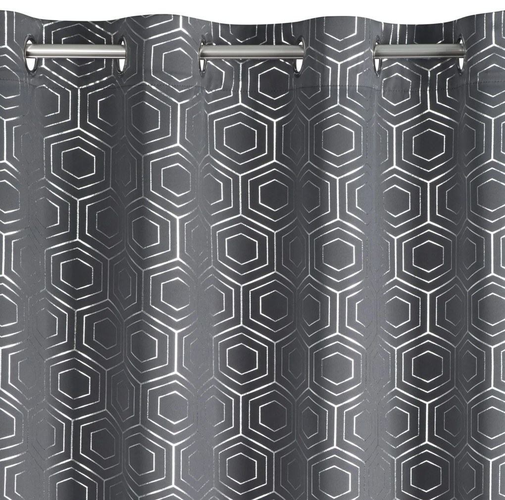 ZÁVES NA KRÚŽKOCH KAJA 135X250 CM VZOROVANÁ