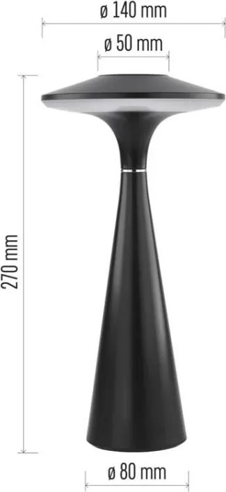 Nabíjacia stolová LED lampa Jason čierna