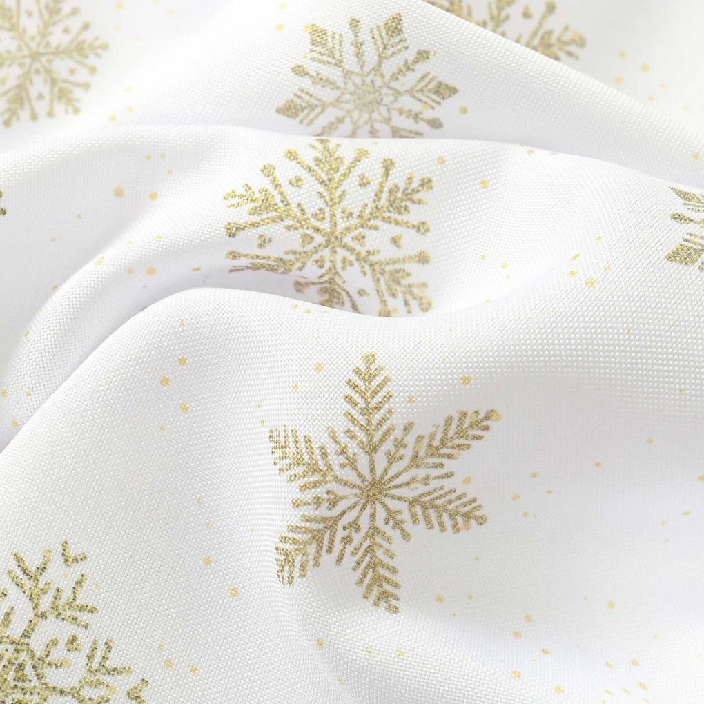 Goldea dekoračný záves - zlaté snehové vločky 160x150 cm