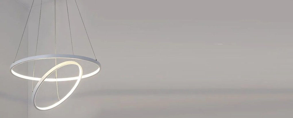 Toolight - LED závesné svietidlo Vegas 40+60cm + diaľkové ovládanie, biela, OSW-07858