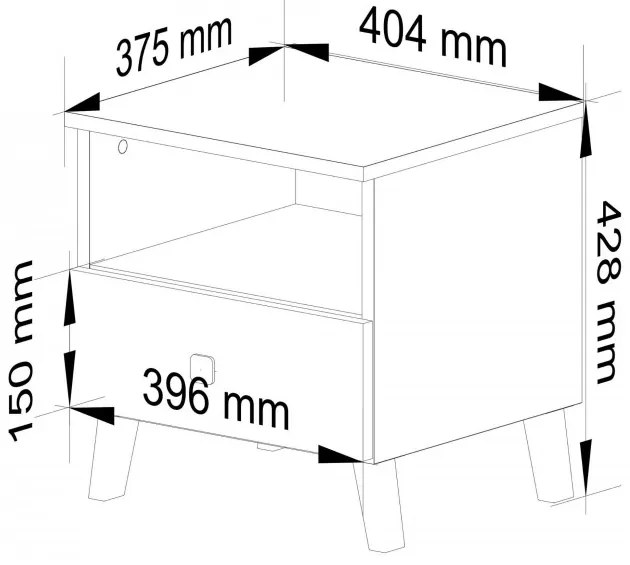 Nočný stolík MOBI K-01 biely / čierny