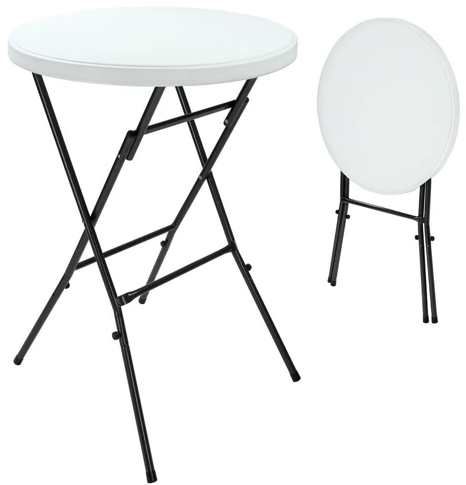 Casaria Plastový párty stôl LYDA, Ø72x110cm, biela