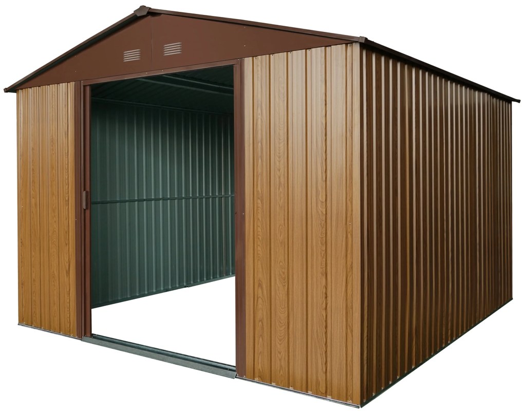 Záhradný domček BestBerg ZDB-9D / 9 m² / 279 x 324 x 211 cm / červené drevo / hnedá
