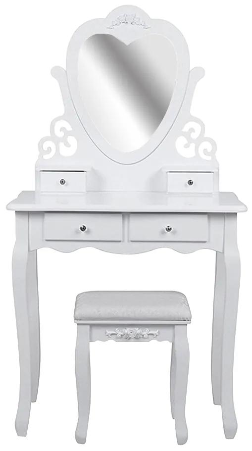 Toaletný stolík s taburetkou- London, biely