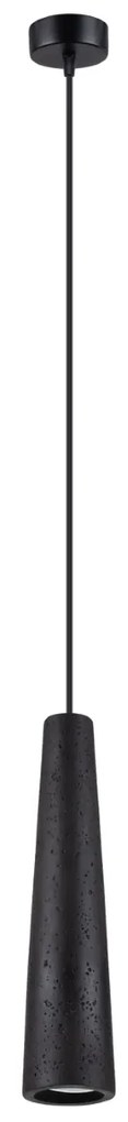 Závesné svietidlo Electra, 1x čierne betónové tienidlo