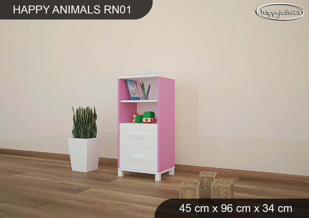 Detský úložný regál - BIELY - TYP 1 - NÍZKY