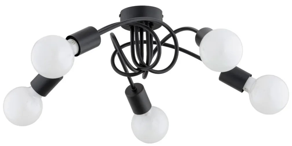 Prisadený luster FARTA 5xE27/60W/230V čierna